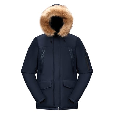 Heren Jas winter met Ballin Est. 2013 Parka Philipp Print - Blauw - Maat S