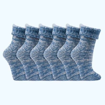 Wollen sokken | Thermo sokken | Kleur: Blauw | Diverse maten | 6 paar