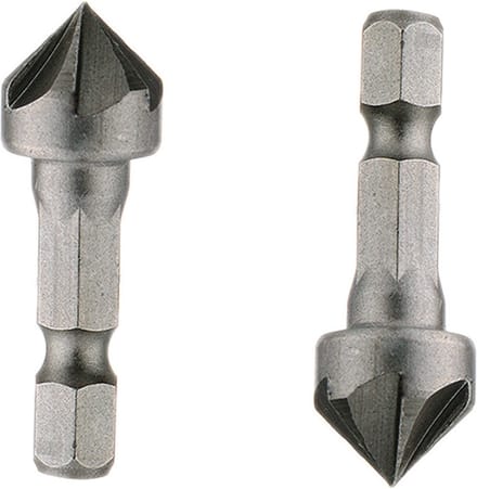 DW4Trading Verzinkboor 6-kant Schacht - Set van 2 - Ontbramen - Wolfraam Staal - Opname Hex 1/4"