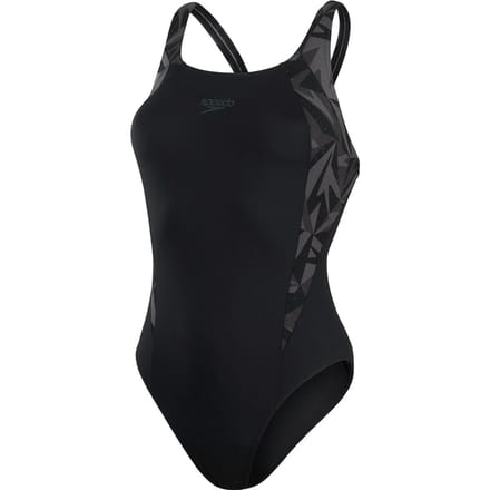 Speedo Hyper Boom Splice Muscleback Dames - Zwart / Grijs - maat 34
