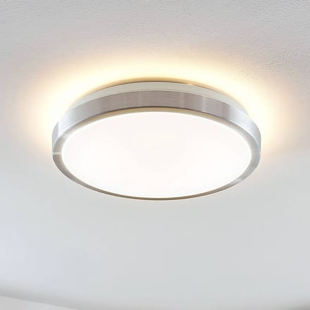 Lindby LED plafondlamp Emelie, Ø 35 cm, aluminiumkleurig, metaal