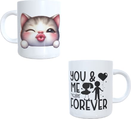 Bedrukte koffie beker -thee mok - tekst forever - afbeelding dier - liefde