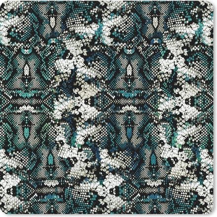 Muismat 20x20 cm - Mousepad Dierenprint - Wit - Turquoise - Schubben - Muismatten