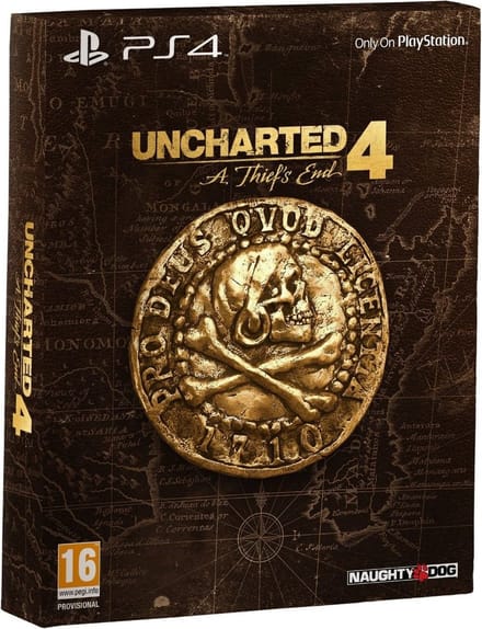 Uncharted 4: A Thief's End - PS4 - EN/FR/PT/AR Bundle Cover. Afspeelbaar in het Engels