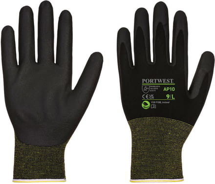 Portwest NPR15 Schuim Nitril Bamboe Eco Handschoen (Pk12) - Zwart - M