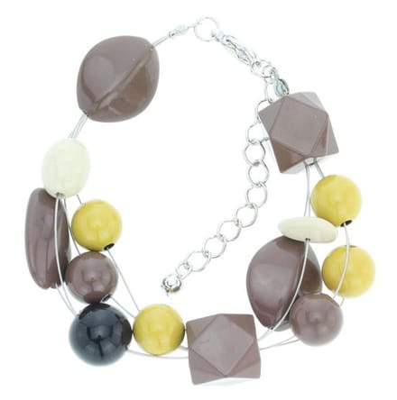 Behave - Kralenarmband bruintinten - herfstaccessoire - casual stijl