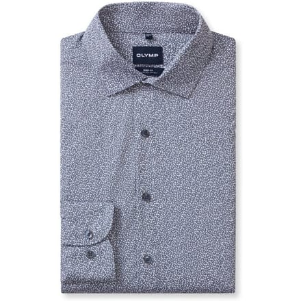 OLYMP Level Five 24/Seven Overhemd, Body Fit, Modern Kent, Marineblauw