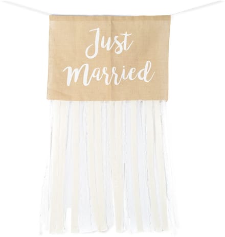 ARTYFETES - Bruidspaar Auto Decoratiekit Landelijk Jute en Kant Compleet Just Married