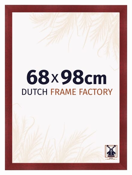Fotolijst 68x98 cm - MDF - Wijnrood Geveegd - Praag