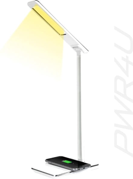 PWR4U - Bureaulamp met wireless smartphone charger - LED - wit - Duurzaam