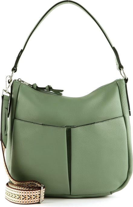 FREDsBRUDER Leren Schoudertas Bloomfield Hobo Sage Kaki