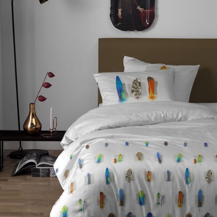 Damai Plumage Dekbedovertrek - Eenpersoons - 140x200/220 cm - White