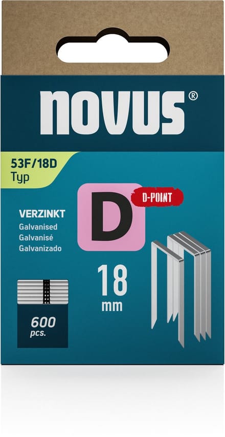 Novus Tools 042-0794 Nieten met plat draad Type 53F 600 stuk(s) Afm. (l x b) 18 mm x 11.3 mm