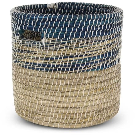 Safaary - Rieten Mand van Zeegras Blauw-Naturel