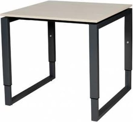 Verstelbaar Bureau - Plus 80x80 Eiken - zwart frame