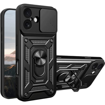 CaseBody Apple iPhone 17 Shield Case met Camera-schuif Zwart