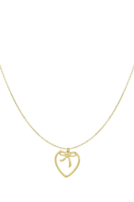 Yehwang ketting - Heartfelt bow ketting - Goudkleurig - Stainless steel