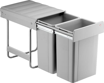 Wesco Big Double Inbouw Prullenbak - 52 l (2 x 26l) - Grijs