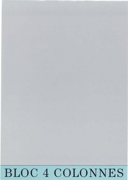 Exacompta 5x Blok boekhoudcontrole 29,7x21cm - 4 kolommen - 70 bladen - Grijs - 5704E