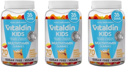 Multivitamine Gummies Vitaldin D3 voor Kinderen Fruit Smaak Suikervrij 3 potten