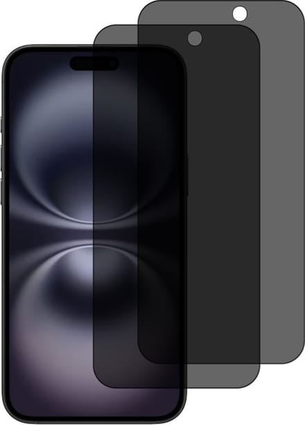 Privacy Screen protector Geschikt voor iPhone 16 Plus screenprotectors Privacy - 2 Stuks - Full screen protector tempered glass van gehard glas