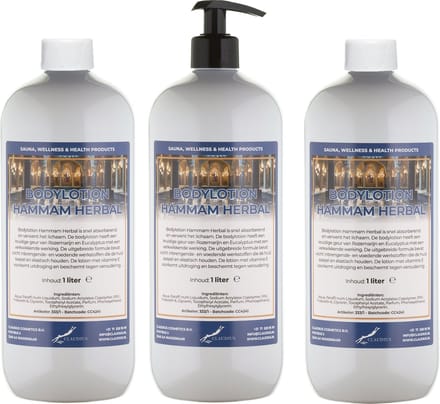 Bodylotion Hammam Herbal 1 Liter - met gratis pomp - set van 3 stuks