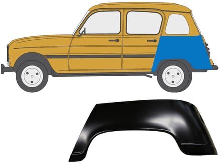 Reparatiepaneel achterspatbord voor Renault 4 1962-1993 / Links