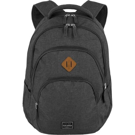 Travelite Basics Backpack Melange - Anthracite – Dagrugzak voor werk en onderweg – Van polyester – Laptop rugzakken, laptoptassen en rugtassen