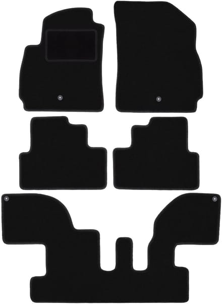 Zwarte velours vloermatten voor: Chevrolet Orlando I minivan (2010-2018)