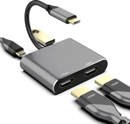 TOJ 4 in 1 USB Type C naar 4K Dual HDMI - USB C (Thunderbolt) - USB 3.0 Hub