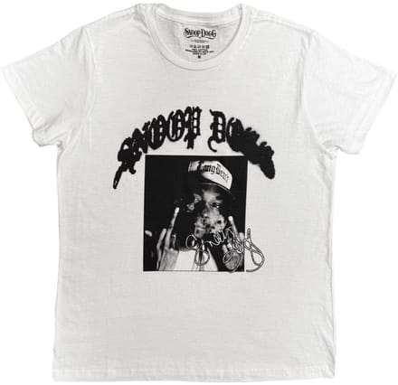 Snoop Dogg - Middle Finger Heren Tshirt - M - Wit