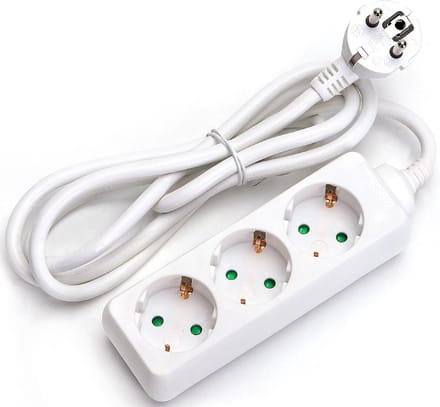 Stekkerdoos - Verlengsnoer - Igia Synci - 3680W - 3 Stopcontacten - 3 Meter - Wit | Nederland