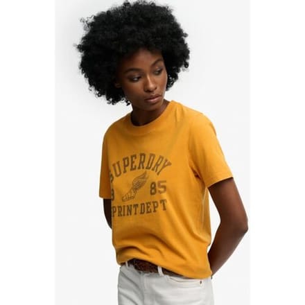 Superdry Vintage Prep T-shirt Gold Grootte: 36