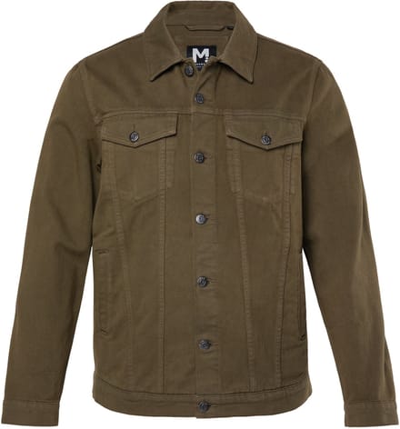 Men Plus - Heren - Jeansjack gekleurd denim borstzakken - Donkerolijf - Maat 3XL