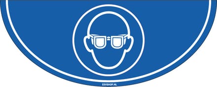 Oogbescherming verplicht vloersticker M004 - 750 x 300 mm