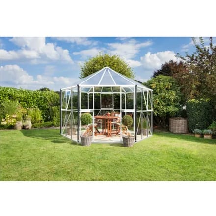 Vitavia Tuinkas Hera 9000 - Veiligheidsglas 3mm/polycarbonaat 6mm - Wit - 336x383x188cm