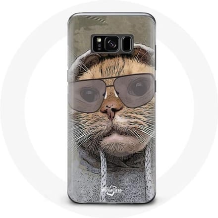 Coque pour Samsung Galaxy S8 Plus Chat avec une capuche photo drole Animaux