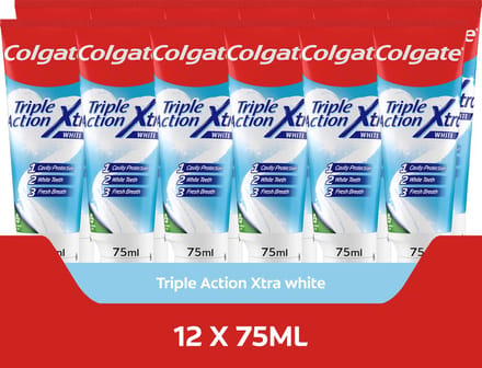 Colgate Triple Action Whitening tandpasta - Voordeelverpakking - 12 x 75ml