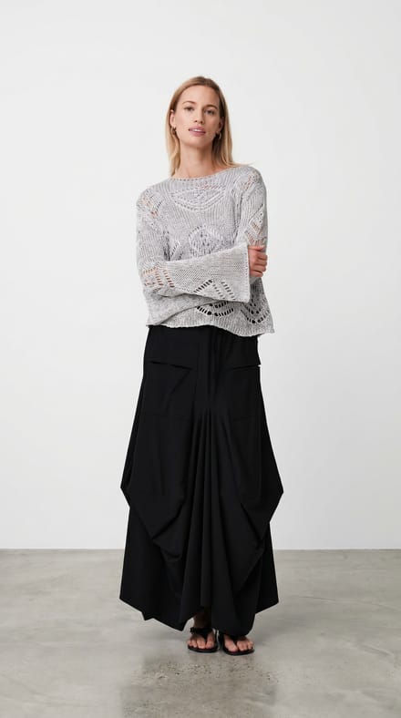 Nell skirt technical jersey | Black - Black / S
