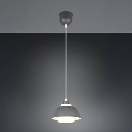 Reality Leuchten Hanglamp Tilos, antraciet, Ø 23 cm, metaal/glas, E27