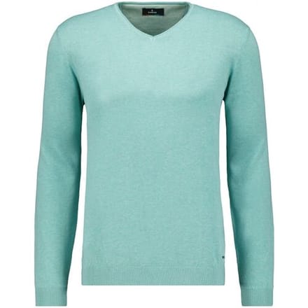 Ragman Trui Knit Pullover V-Neck Ricecorn Look Licht Groen / male