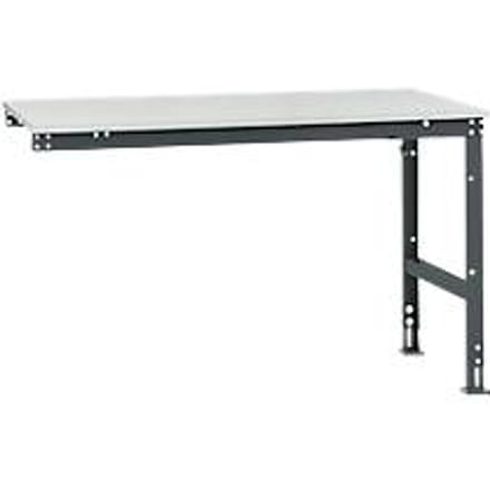Manuflex aanbouwtafel UNIVERSAL Standaard, tafelblad melamine, 1500 x 1000, antraciet