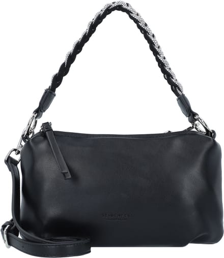 SEIDENFELT MANUFAKTUR Schoudertas Aminne Small Shoulderbag Black / Silver Zwart