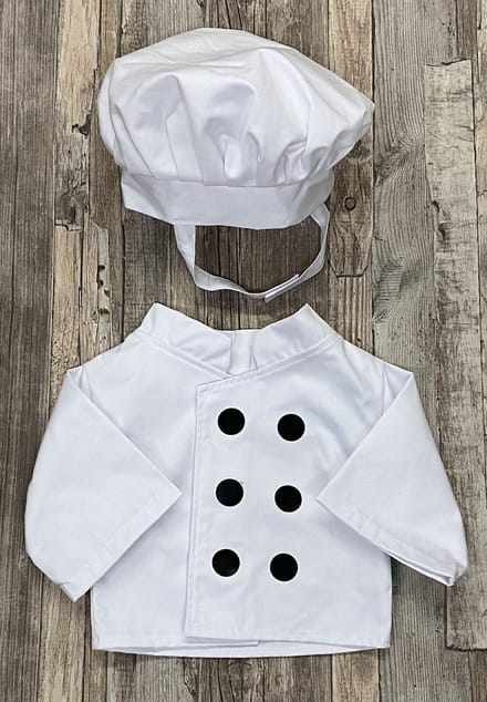 Living Puppets poppenkleding kokskleding 2 delig voor handpop van 65cm
