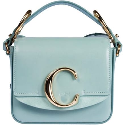 Chloé Mini Handtas Met Gouden Hardware In Lichtblauw Dameshandtassen CHC19US193A3744L Basic Set (Bag+Dust Bag) white