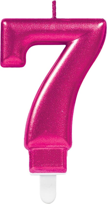 Amscan - Verjaardagskaars 7 Sparkling Celebrations Pink