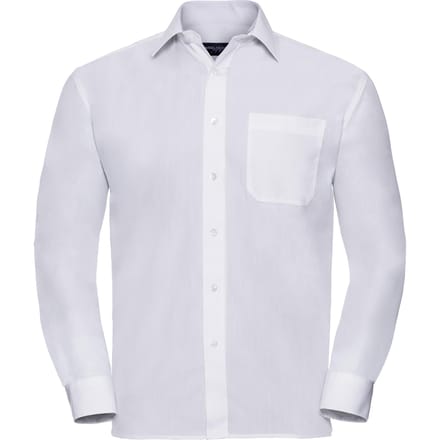 Russell Collectie Herenshirt met lange mouwen (Wit)