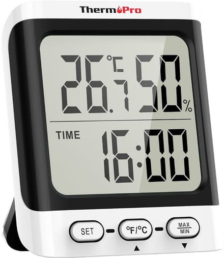 Digitale Hygrometer en Thermometer voor Binnen met Klokfunctie