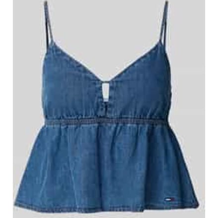 Denim blousetop van puur katoen