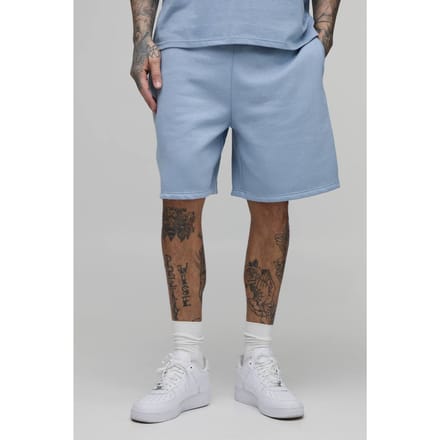 Lange Baggy Lage Kruis Middellange Short | Dusty Blue | Size Large